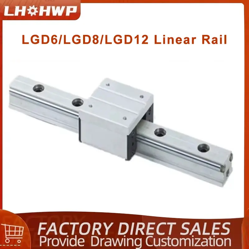 LGD6 External Dual-axis Linear Guide Rail And Linear Guide Block 150-1200mm Double Axis Outer Roller Bearing Guide And Block Set