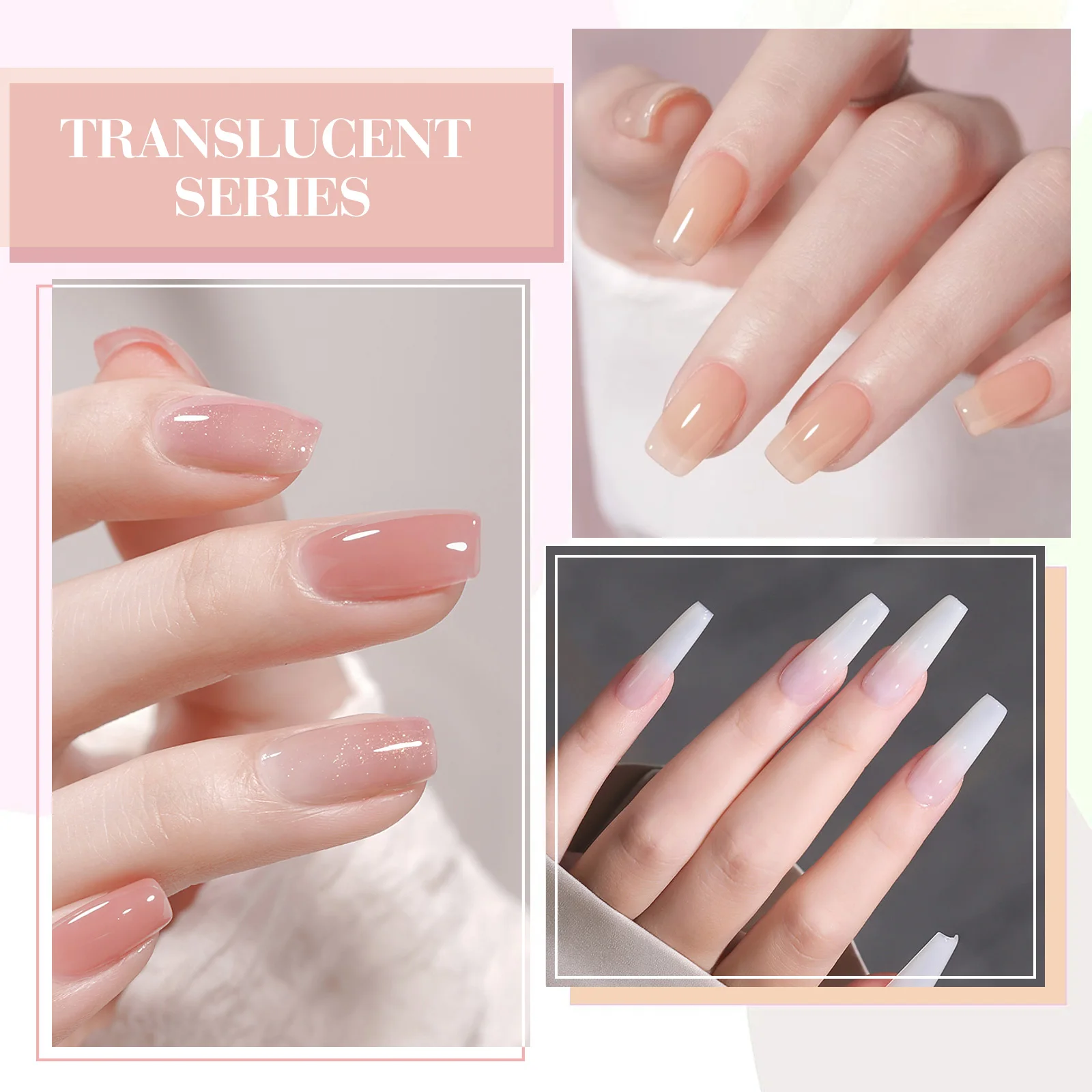 CANNI Color Rubber Base Quick Builder Nagelgel-Set HEMA FREE TPO FREE Jelly Nude 6 Stück 9 ml Gel UV LED Soak Off Gel Nail Art Gel – Detail 31