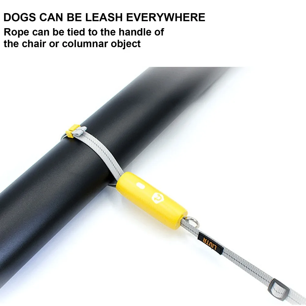 Nylon Fabric Dog Anti‑Pull Leash Reflective Strip Elastic Buffer Dog Walking Leash No Knot Structure Adjustable Strap