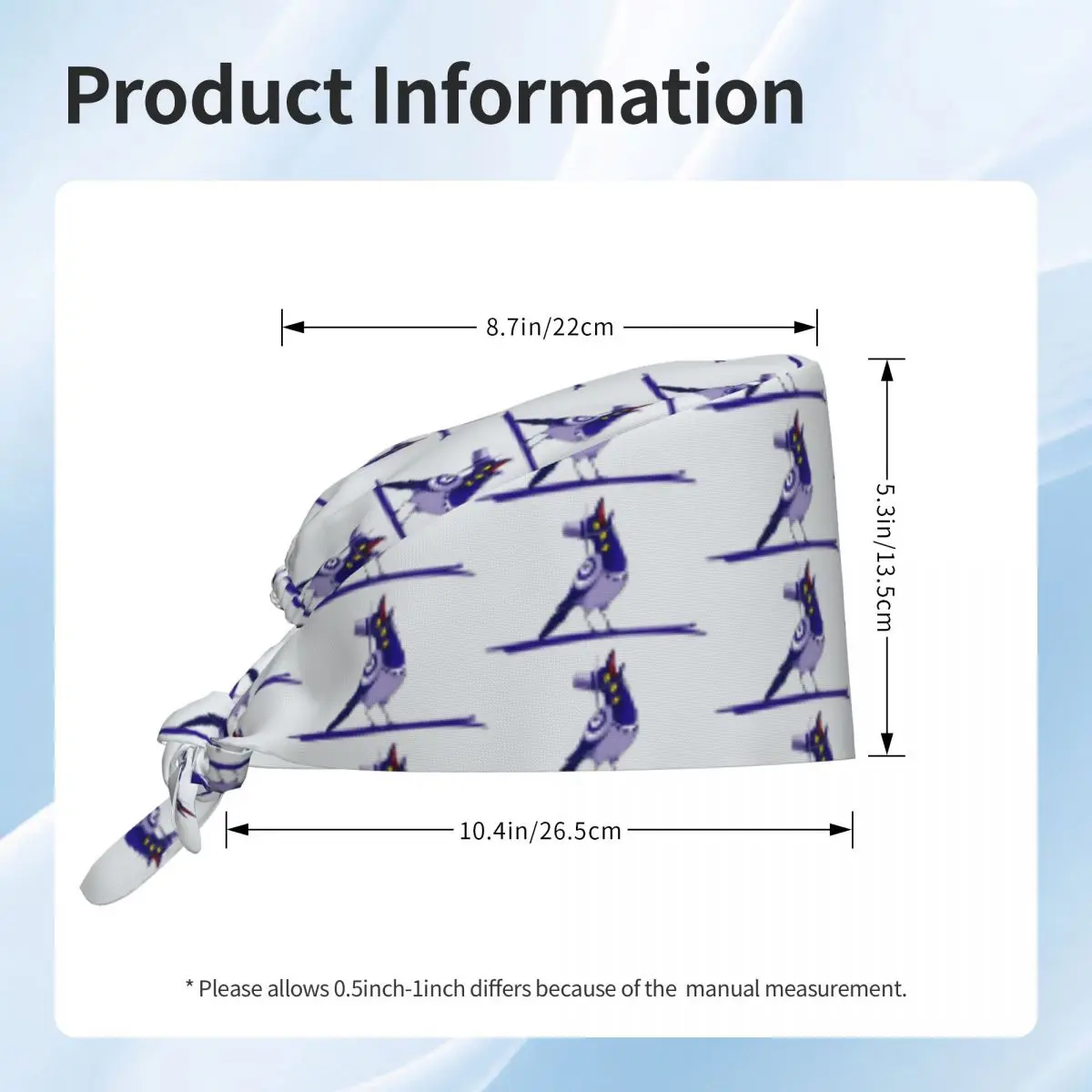قبعة العمل للجنسين النساء KPop شيطان هنتر ممرضة القبعات سوسي الطيور قابل للتعديل العمل الدعك قبعة موضة التعادل الخلفي قبعة طبية