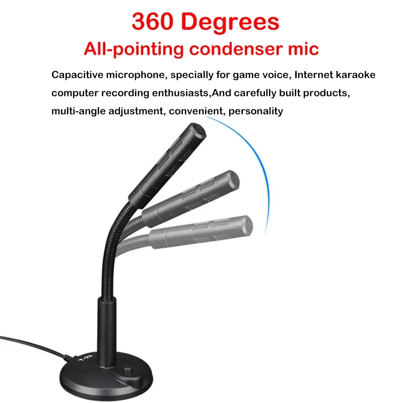 Mini microfone usb para desktop, computador, pc, youtube, streaming, podcasting, jogos, notebook, áudio