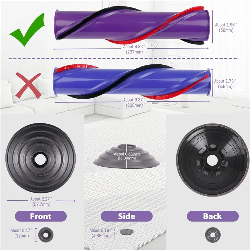 B59B-Ball Wheel Roller Brush Kit Replacement For Dyson V10 SV12 Vacuum Cleaner  Parts,For Direct Drive Motor Head