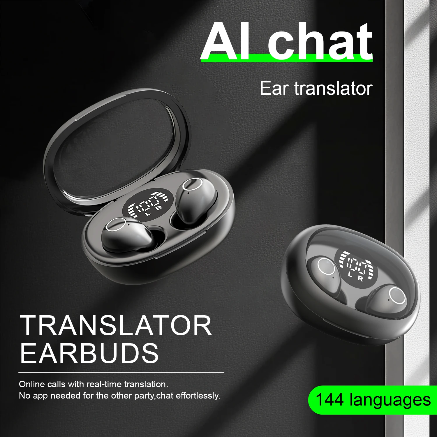 AI Translation Wireless Earphones 5.4 Bluetooth Headphones Sport Sleep Earbuds Noise Reduction Headset For Xiaomi Huawei Headset