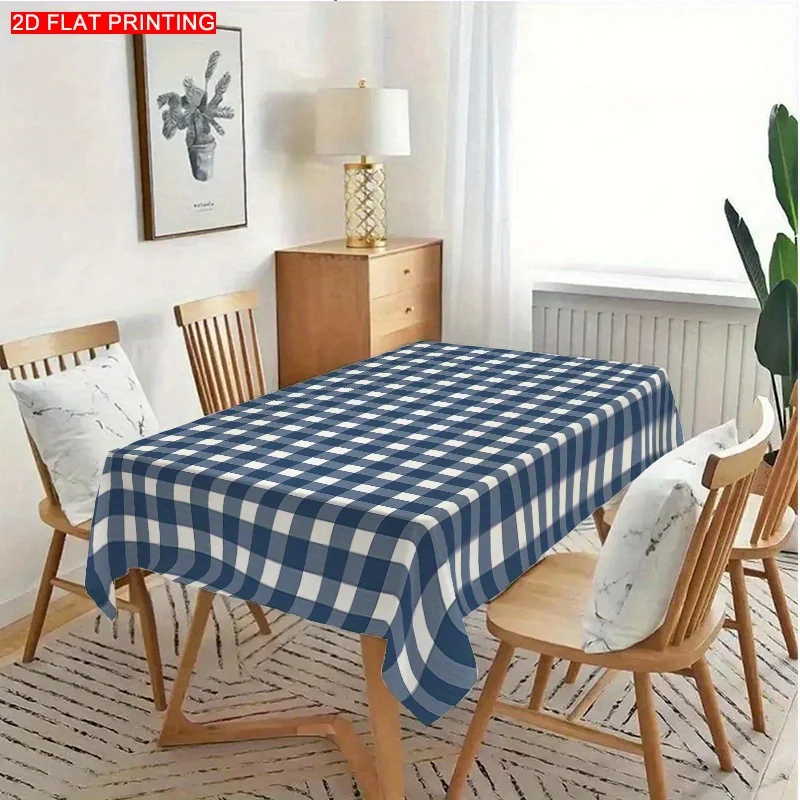 【JIT Products】One piece of blue and white checkered tablecloth, perfect for dining tables, coffee tables, and desks.zyc