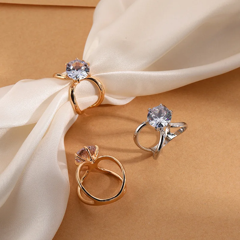 

Crystal Ring Bulks For Silk Scarf Kerchief Bowknot Solid Accessories
