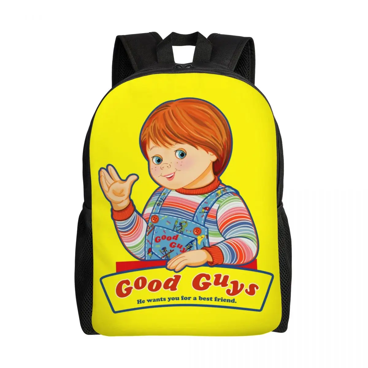 

Child's Play Good Guys Backpacks for Men Women College School Student Bookbag Fits 15 Inch Laptop Chucky Bags