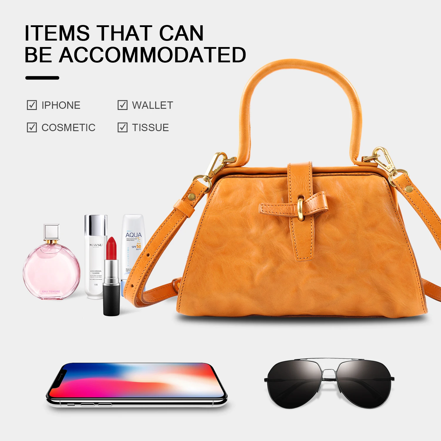 ANGENGRUI•Luxury Genuine Leather Women\'s Bag Handmade Vegetable Tanned Leather Small Tote Bag Exquisite Fashion Shoulder Bag