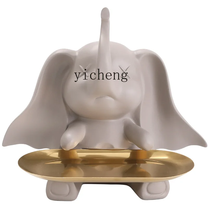 ZYA Modern Light Luxury Tray Ornament Entryway Storage Tray Resin Living Room Decoration living room decoration