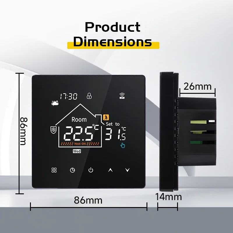 منظم الحرارة الذكي GEYA Tuya WIFI - مفتاح التحكم في درجة حرارة تسخين الأرضية والكهربائية