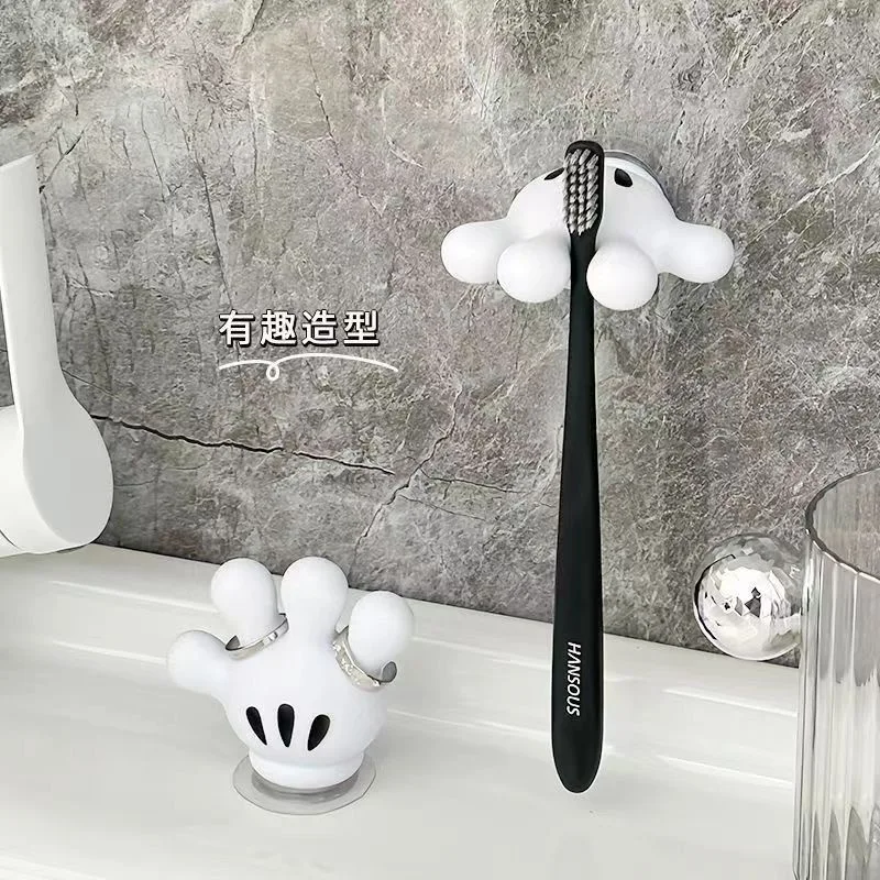 Disney Cartoon Mickey Palm Simple Towel Rack Wall Hanging Toothbrush Holder Paste Hooks Bathroom Organizer Home Ornament