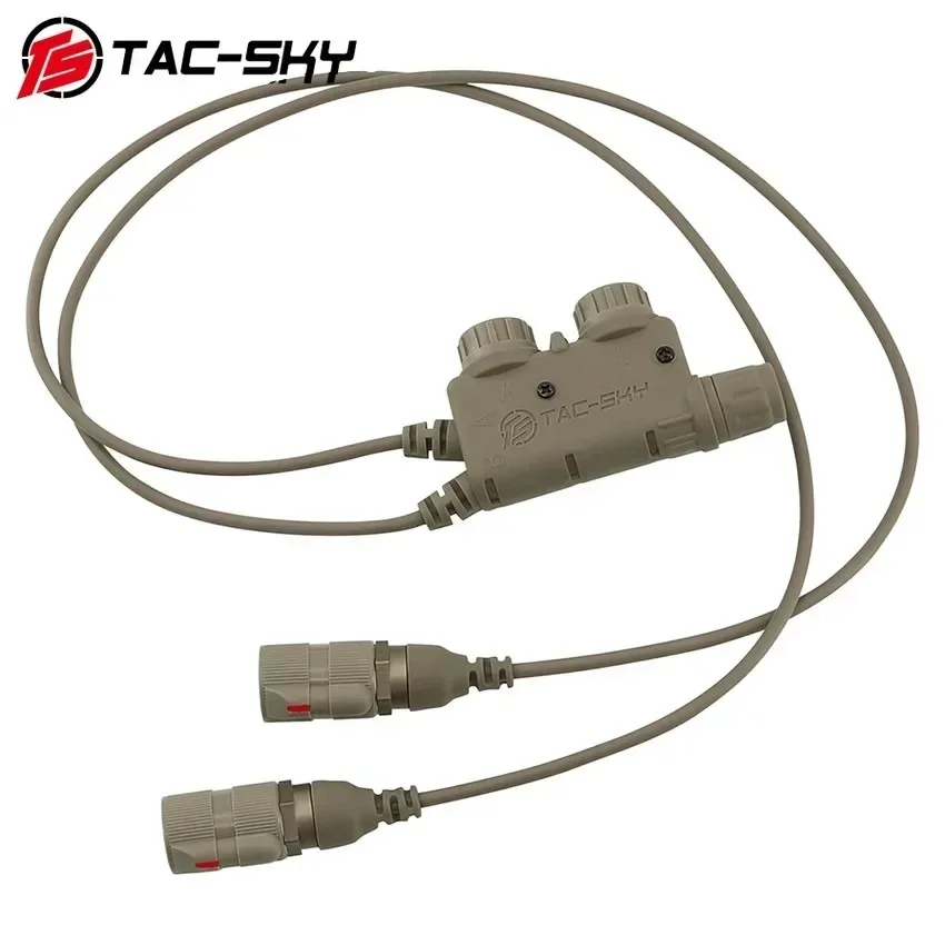 TAC-SKY 6-Pin PTT for Peltor ComTAC/SORDN Military Airsoft HEADSET Tactical Adapter Dual Comm V2 PTT  for AN/PRC148/152/163