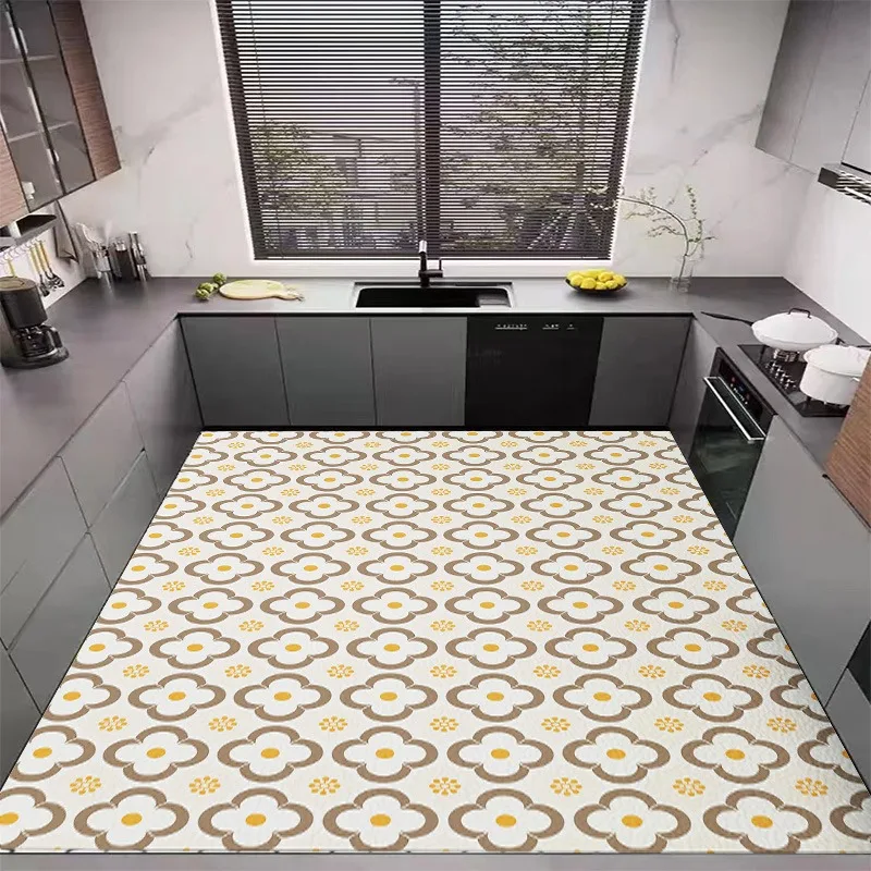 

PVC Leather Kitchen Carpet Modern Fashion Simple Balcony Rug Can Be Cut Waterproof Easy To Clean Corridor Floor Mats 러그 Alfombra