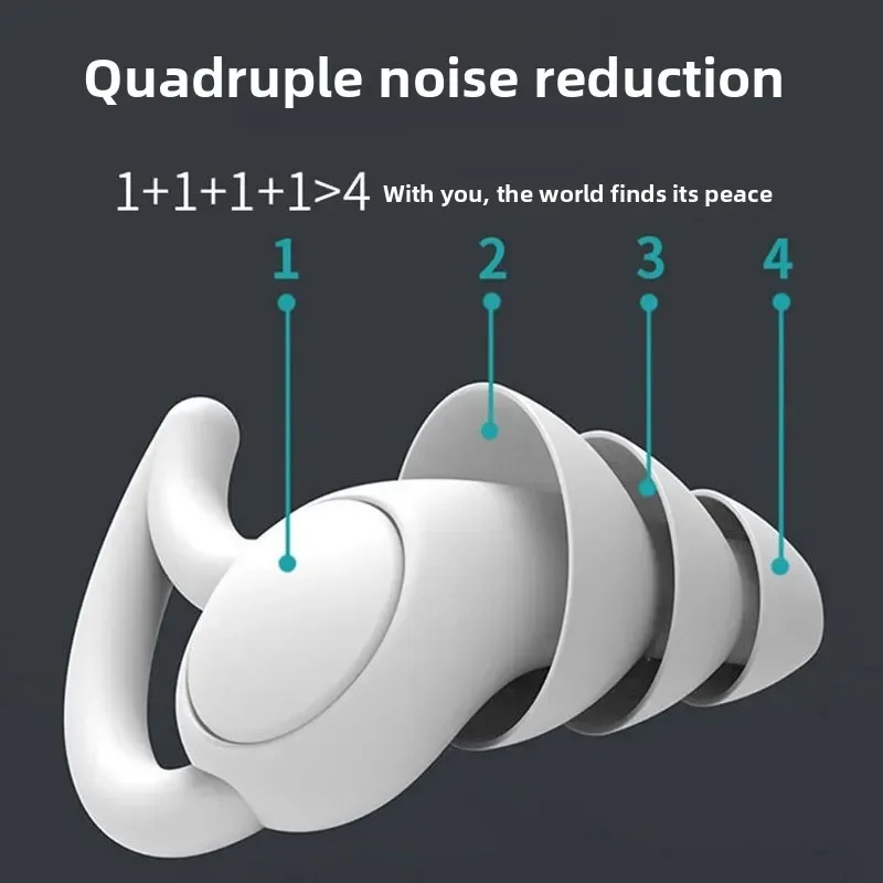 Anti Noise Shark Fin Silicone Earplugs Mute Comfortable Fit Noise Reduction Ear Plugs for Dorm Sleep Study