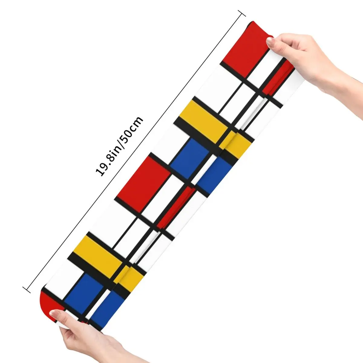 ถุงน่องผู้ใหญ่ Mondrian Inspired ดูดซับความชื้น เหมาะสําหรับกีฬารูปแบบที่กําหนดเองที่มีความหนาปานกลาง