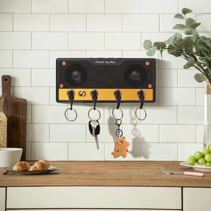 Juego de Llaveros Creativos con 4 Llaveros Insertables y Kit de Instalación en Pared - Llavero de Pared, Fácil de Instalar