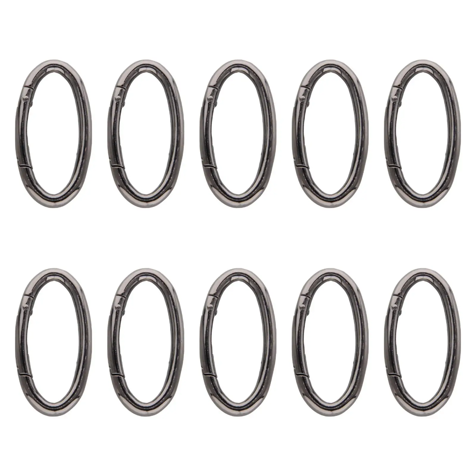 

10 овальных пружинных карабинов, пружинный брелок для ключей, аксессуары для рукоделия, металлический сплит