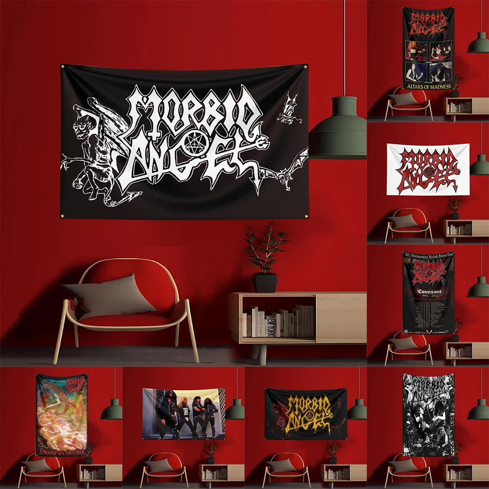 

90X150CM M-Morbid Angels Heavy Rock Band Flag Polyester Digital Printing Banner for Bedroom Wall Art Out Door Tapestry Decoratio