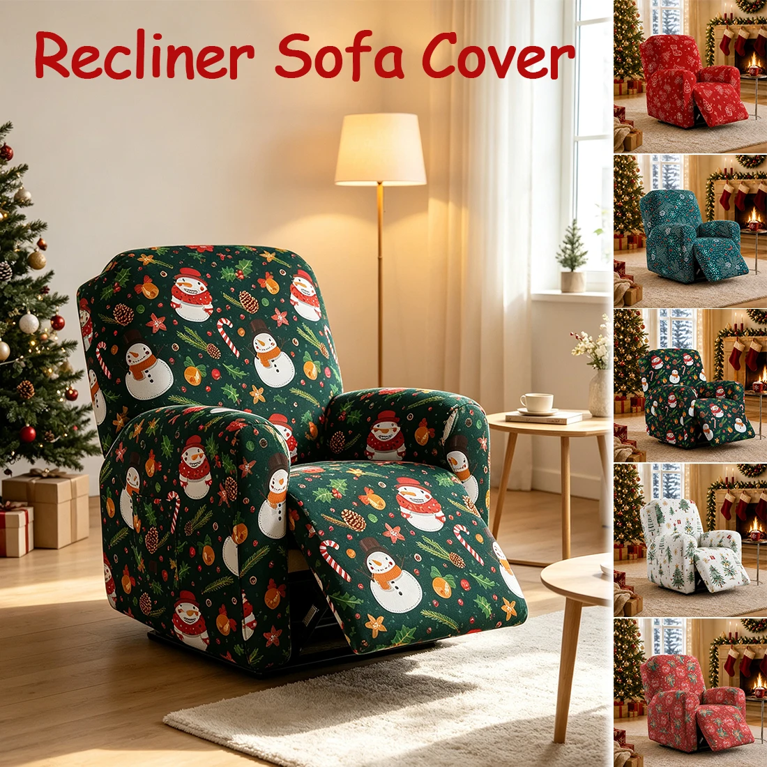 2027 New 4pcs/set Sofa Stretch Recliner Cover, Stretchable Elastic Armchair Slipcover,with Pocket for Living Room,Office벤치 소파 커버