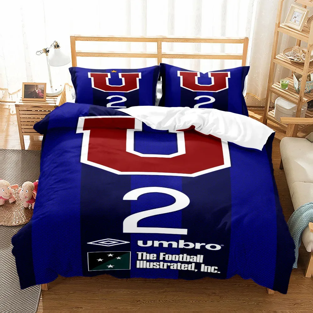 3PCS Single-sided Universidad Católica Football Printed Comforter Bedding Sets Comfortable Bedspreads Comforter Duvet Bedding