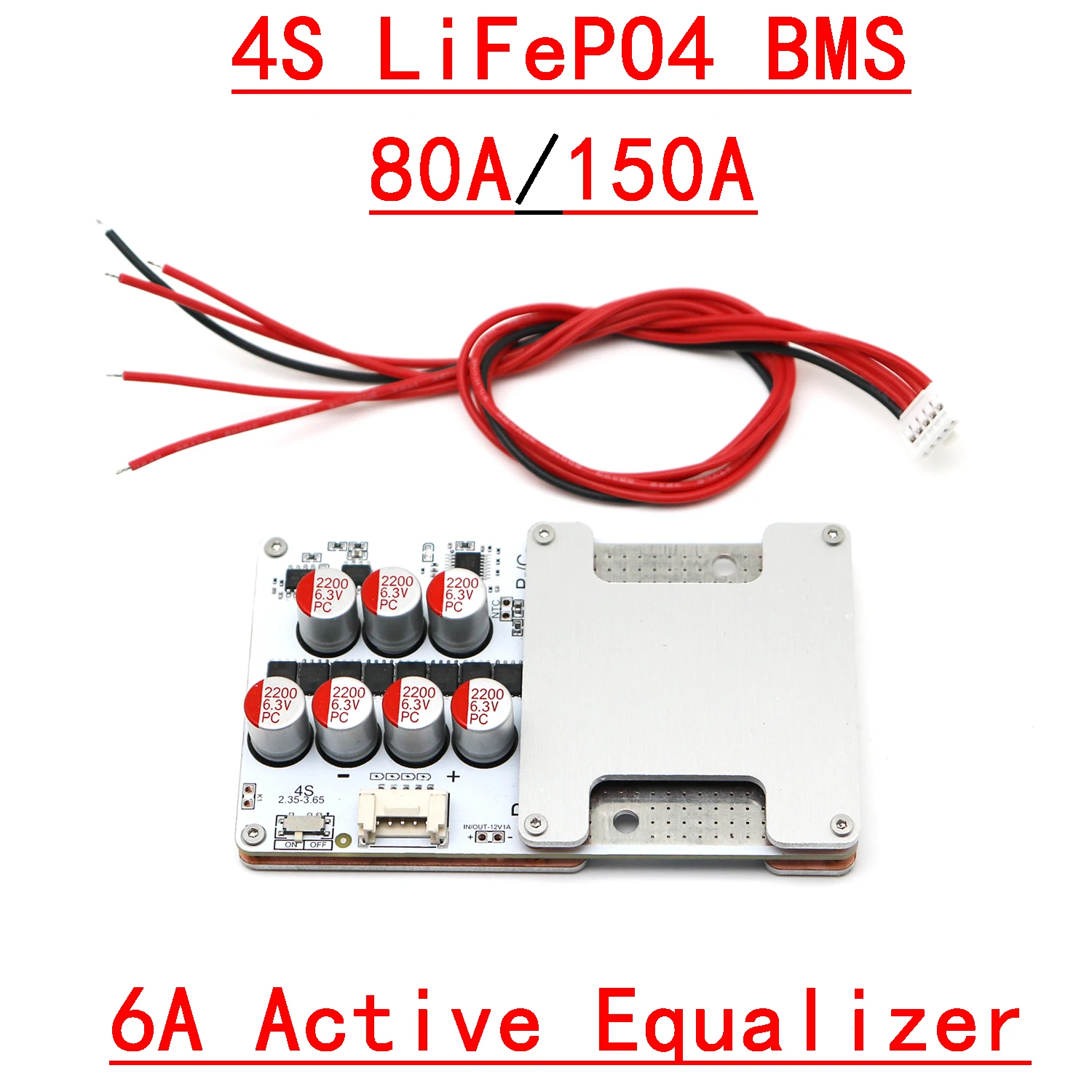 4S LiFePO4 80A 150A BMS Active Equalizer Lithium battery protection board Balance 12V Inverter  Motorcycle Car Start power Tool
