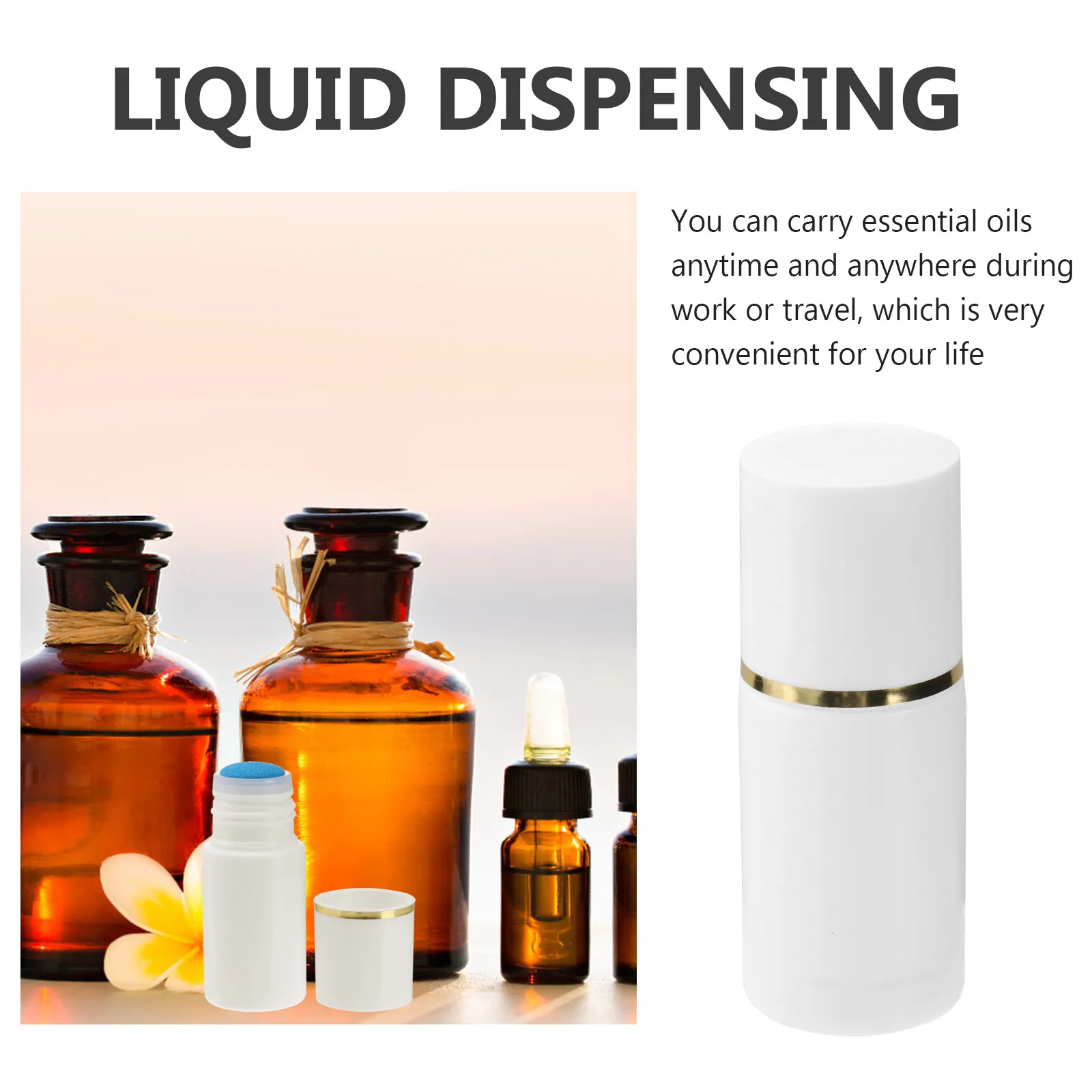 

6pcs Liniment Bottles Sponge Head Daub Plastic Abs Travel Size Reusable Safe Environmental Medication Dispensing Containers