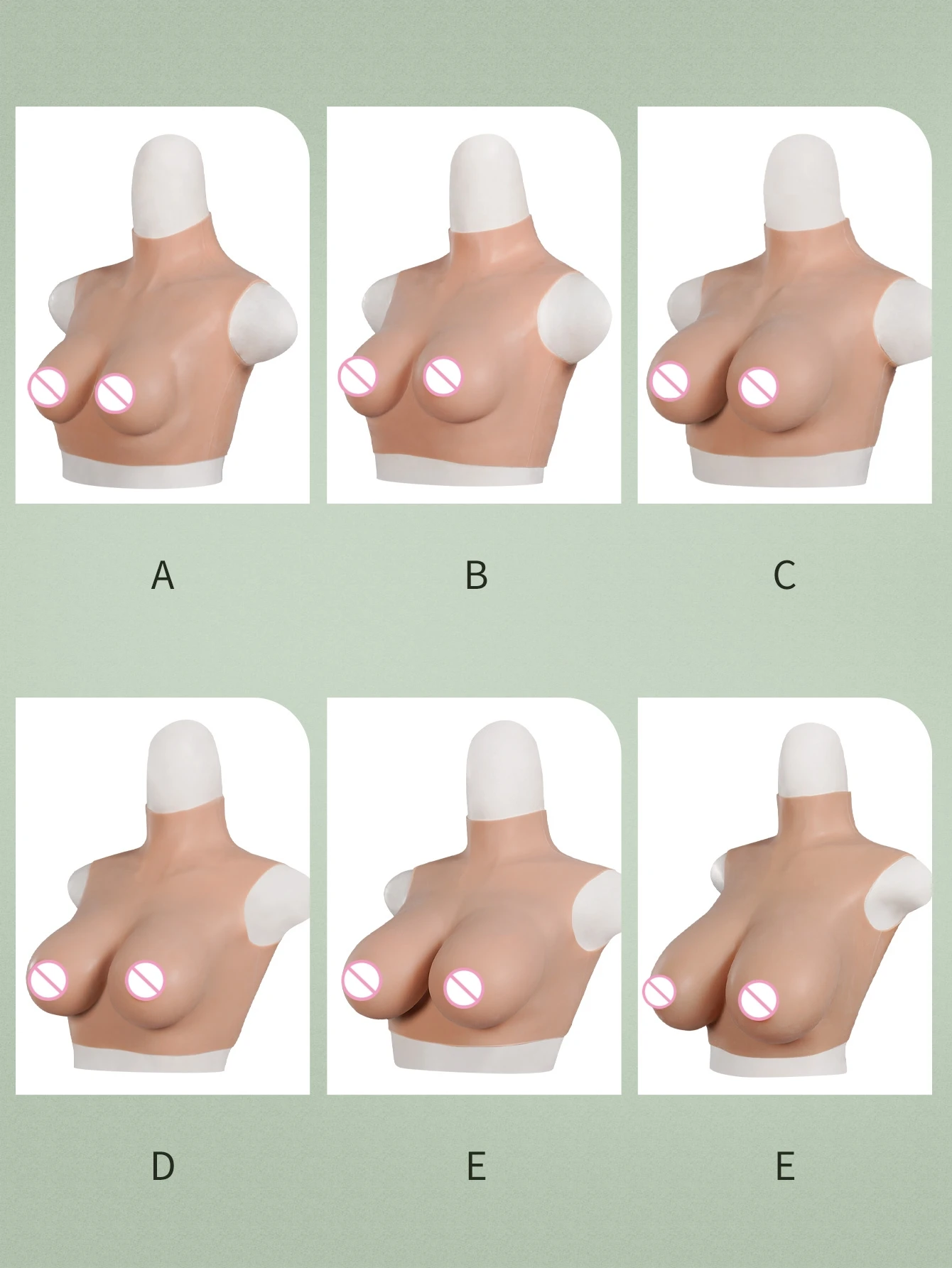 Simulation Fake Breasts Silicone Chest Armor False Breasts C/D/E/G Cup Sizes Suitable for Transgender, Daily Wear, Parties