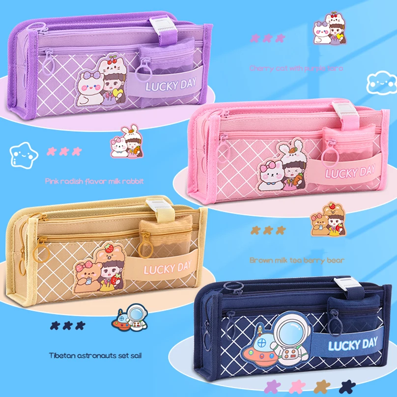 Pencil Case Trousse Kawaii Stationery Pencils Case Large Capacity Astronauts School Supplies Astuccio Pen Case Pencil Pouch