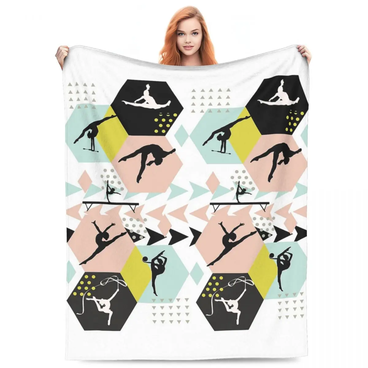 Dance Rhythmic Gymnastics Pattern Blanket Flannel Sofa Throw Blanket Lightweight for Couch Bedding Outdoor Throws Bedspread