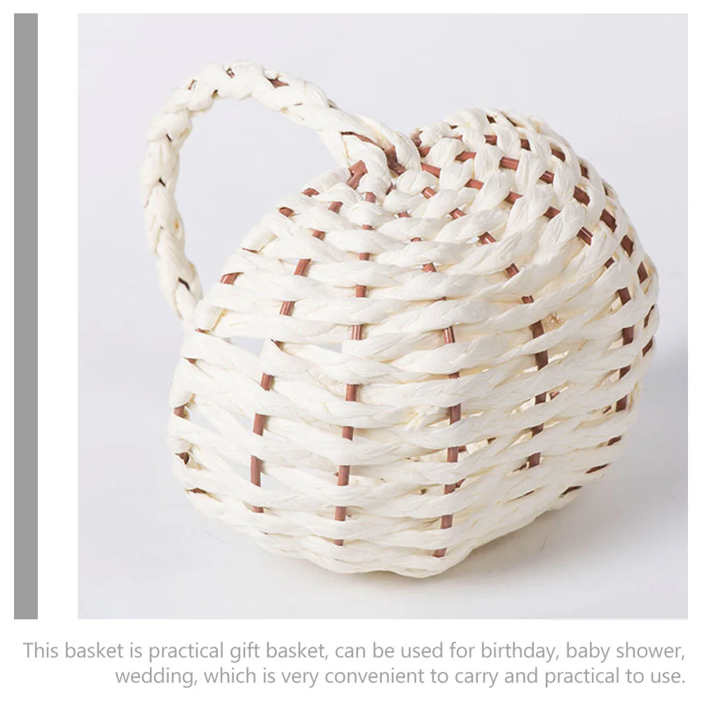 

3 pcs For Fruit Organizer Gift Picnic Wedding Flower Woven Storage Storage With Handle Basket Hand Woven Basket