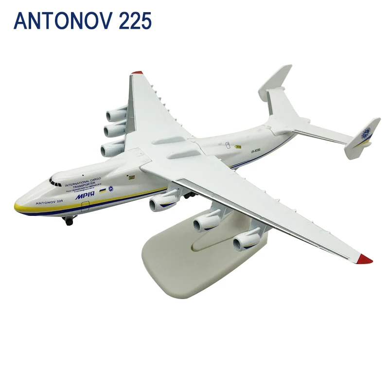 Modelo de avión de Metal fundido a presión, modelo de avión de carga grande pintado en Ucrania An-400, ANTONOV 225, 1: 225