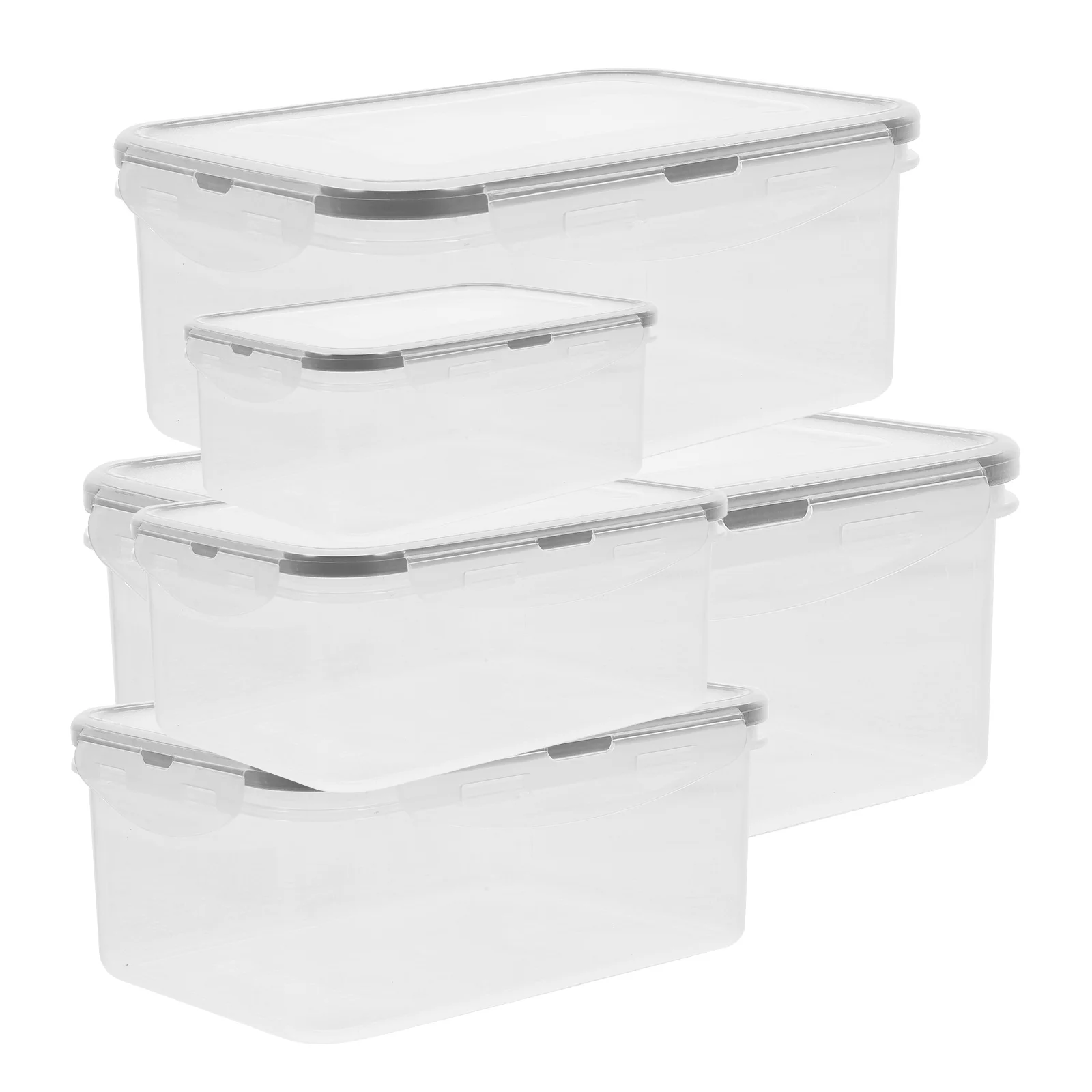 

5 Pcs Round Fresh Preservation Boxes Set Sealed Storage Containers Fridge Kitchen Large Capacity Fruit Vegetable