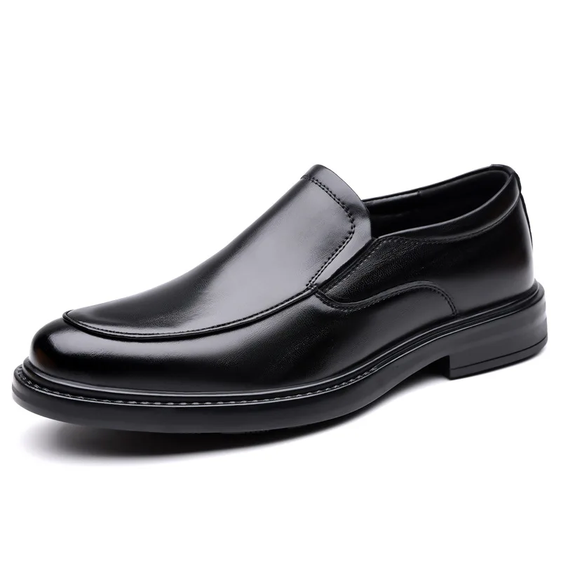 

2026 Spring Autumn New Fashion Men's Leather Shoes Solid Color Slip-on Business Formal Casual Designer Dress Shoes for Men