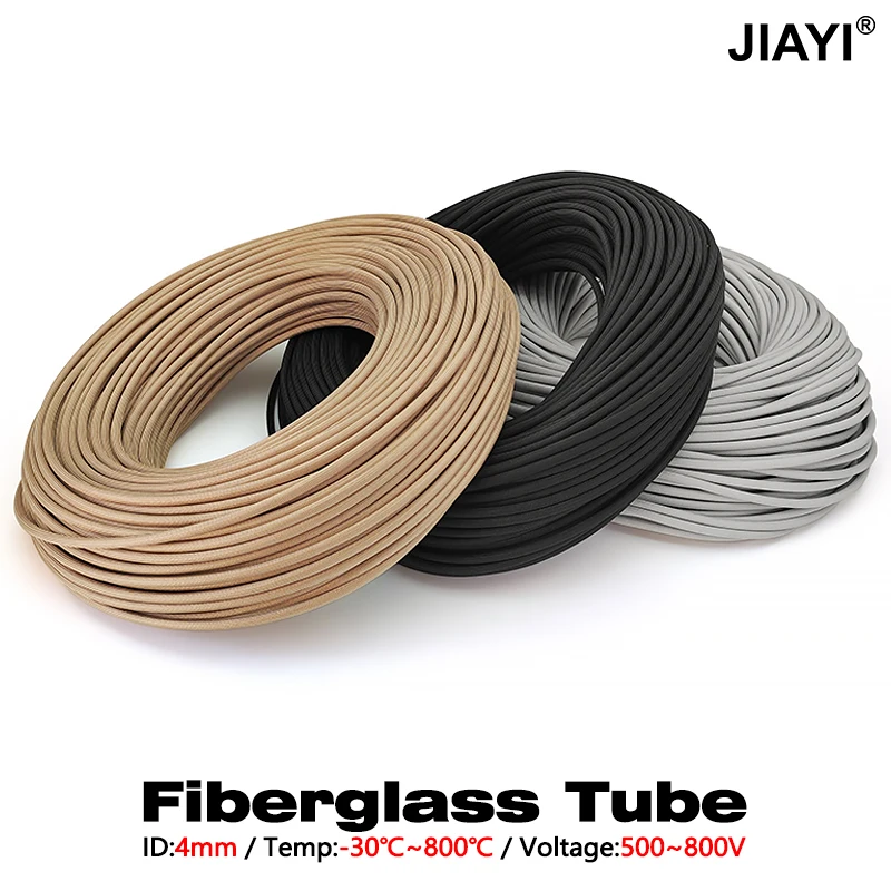 800Deg.C Fiberglass Tube High Temperature Cable Sleeve Alkali Free Fiber Braided Sleeving Insulation Against Electric Sleeved