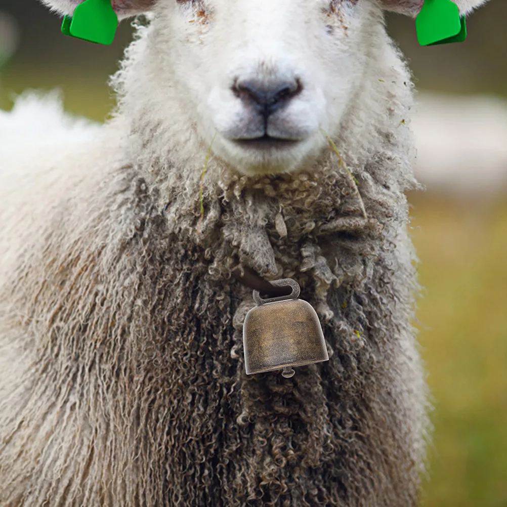 

4Pcs Vintage Cow Bells Metal Livestock Hanging Bells Lightweight Pet Anti-Lost Decorative Ornaments for Dogs Cattle Sheep Horse