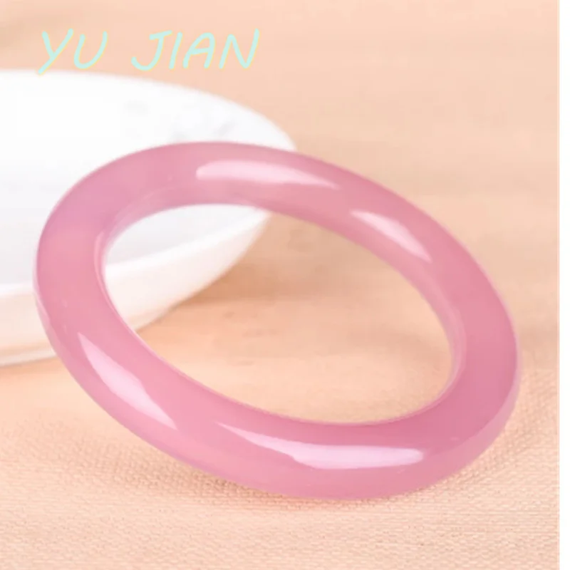 Natural High Quality Pink Original Ecological Pattern Handcarved Jadeite 10mm Round Jade Bangle Bracelets Handring Fine Jewelry