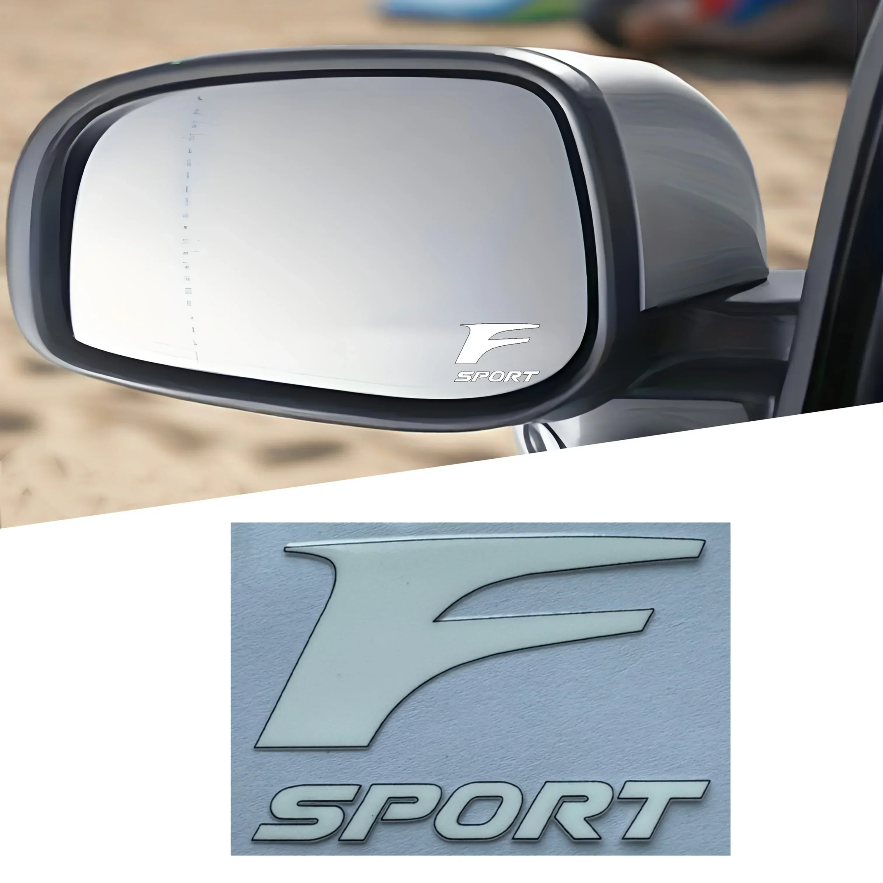 2PCS "F Sport" Logo Sticker for Car, Sporty Design Decal, Auto Exterior Personalization Accessory