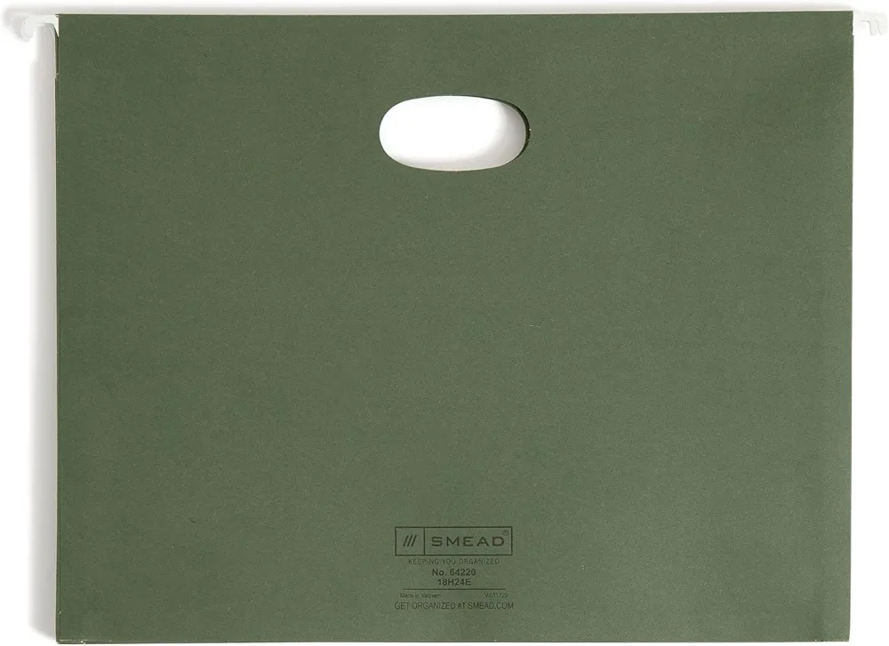 

Expandable Hanging File Pockets, Letter Size, 3-1/2" Gusset, Green, 10-Pack for Office Storage & Organization