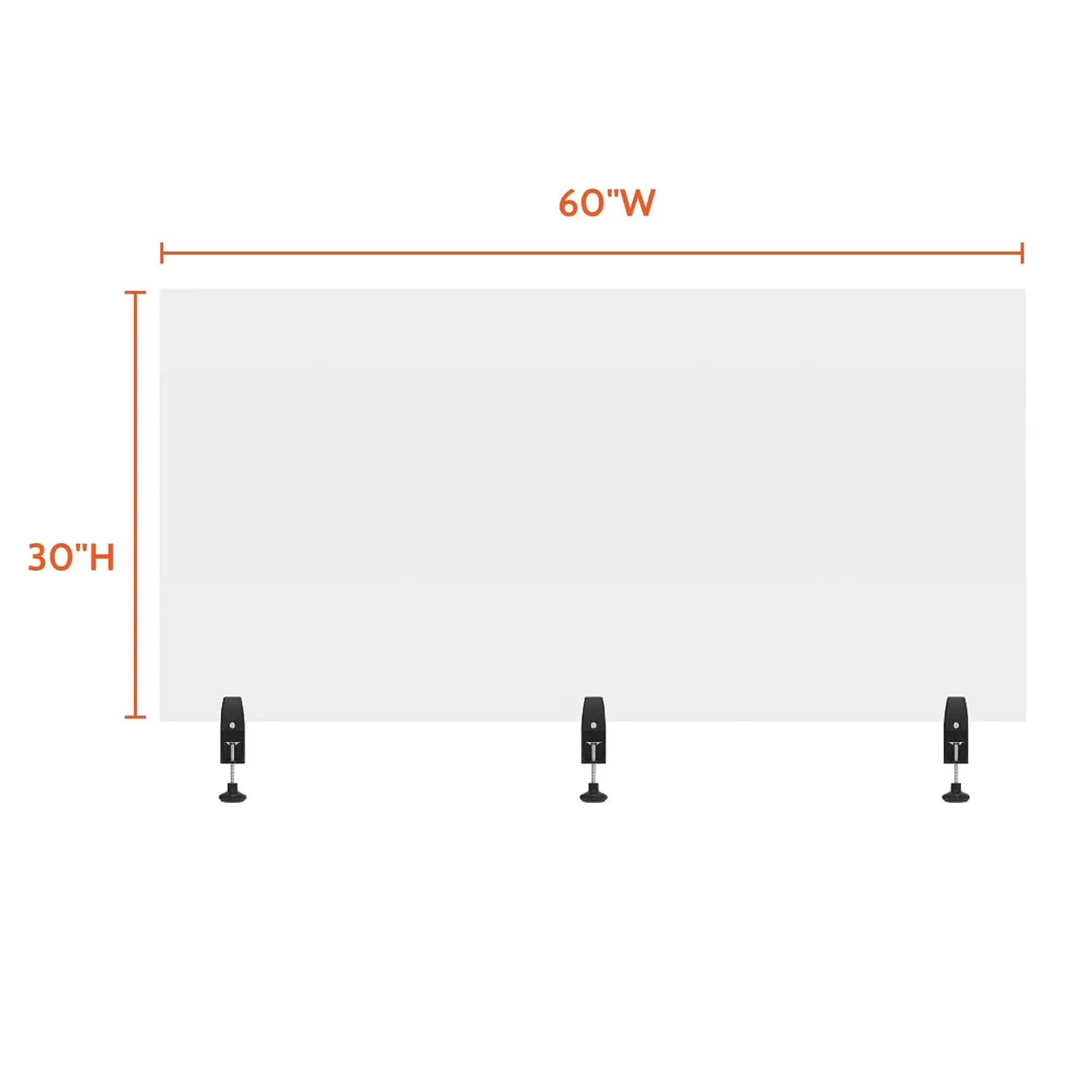 Divcl-6030C Reclaim Acrylic Sneeze Guard Desk Divider - 60