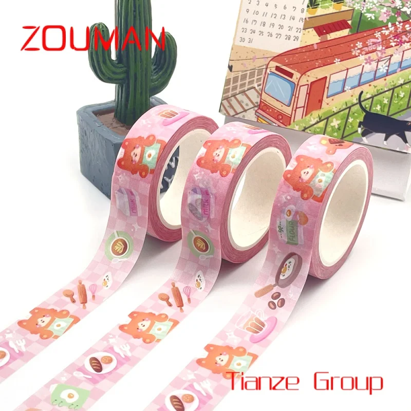 Custom , Great Office Or Commercial Contractor Paper Good Quality Adhesive Custom Printed Washi Tape