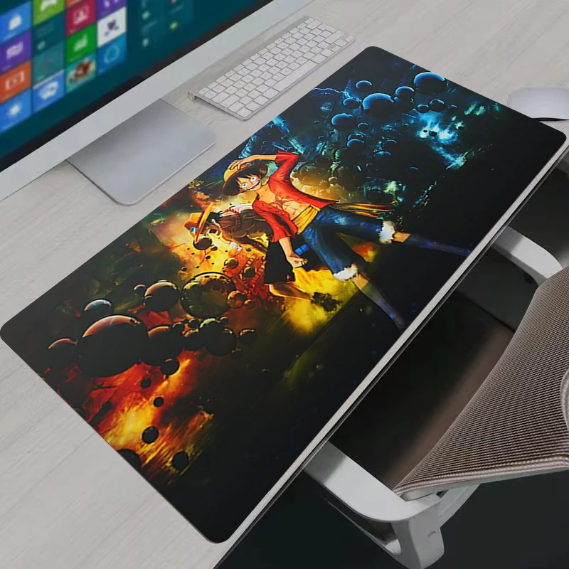 O-One Piece Pattern Big Gaming Mouse Pad HD Printed Desk Mat Non Slip Rubber Keyboard Pad Playmat for Gaming and Daily Use