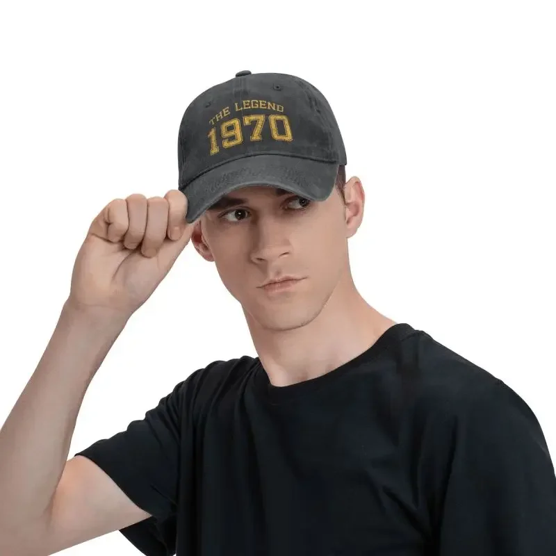 Punk Cotton The Legend Born In 1970 Baseball Cap Men Women Adjustable Dad Hat Sun Protection