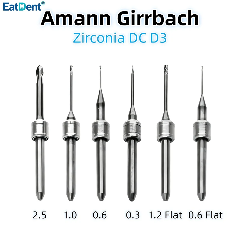 Amann Girrbach Dental Milling Burs for Zirconia PMMA Lithium Disilicate/Emax D3 DC Coating CAD CAM Dentistry Lab Grinding Drills