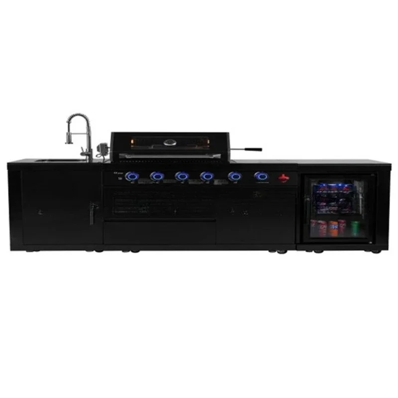 Courtyard villa outdoor barbecue table, all-aluminum cabinet stainless steel barbecue grill, yard barbecue cabinet