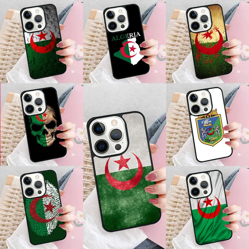 Algerian Emblem Algeria Flag Soft Phone Case Cover for iPhone 16 Promax 15 Pro 13 14 Plus 11 12 Mini XR XS MAX Coque