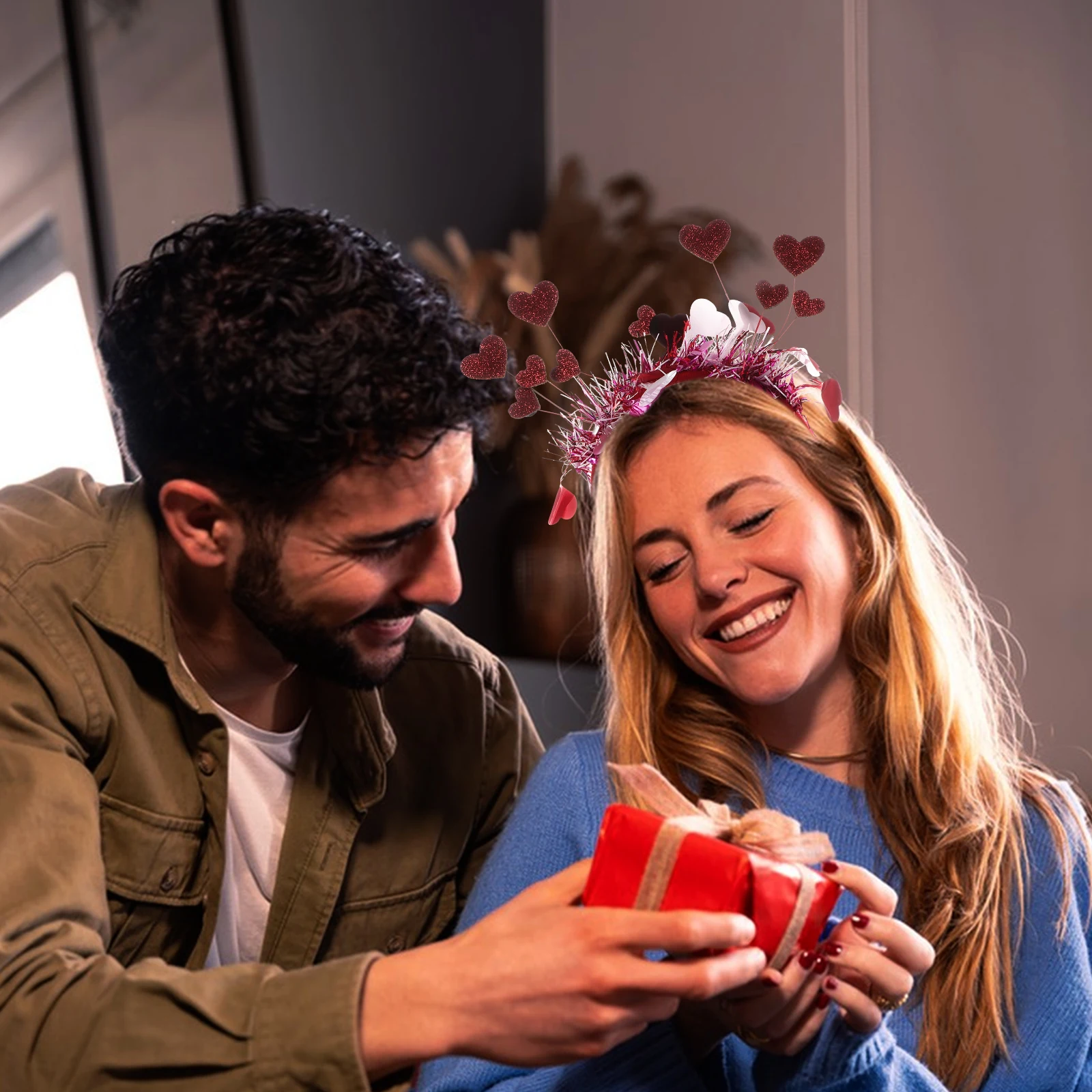 Coração bandana dia dos namorados brilhante cabelo hoop festa de casamento cosplay festa traje headbands decoração do feriado