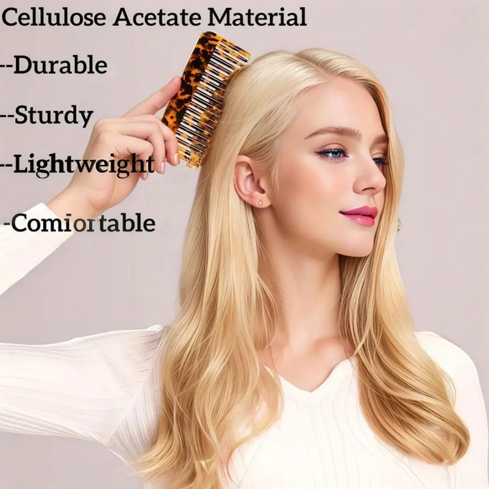 한국 패션 디자인 헤어 빗 넓은 이빨 아세테이트 미용 빗 정전기 방지 마사지 헤어브러시 다채로운 헤어 스타일링 도구