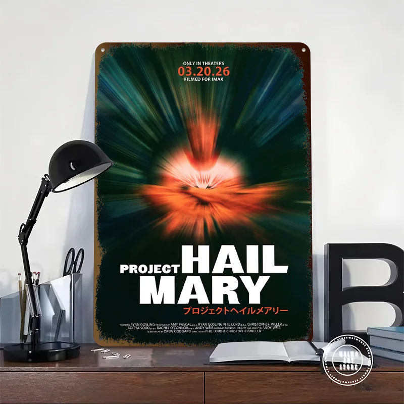 Project Hail Mary Movie Poster Customized Vintage Metal Signs Wall Art Retro Tin Plaque for Wand Deko Home Decorations Interior