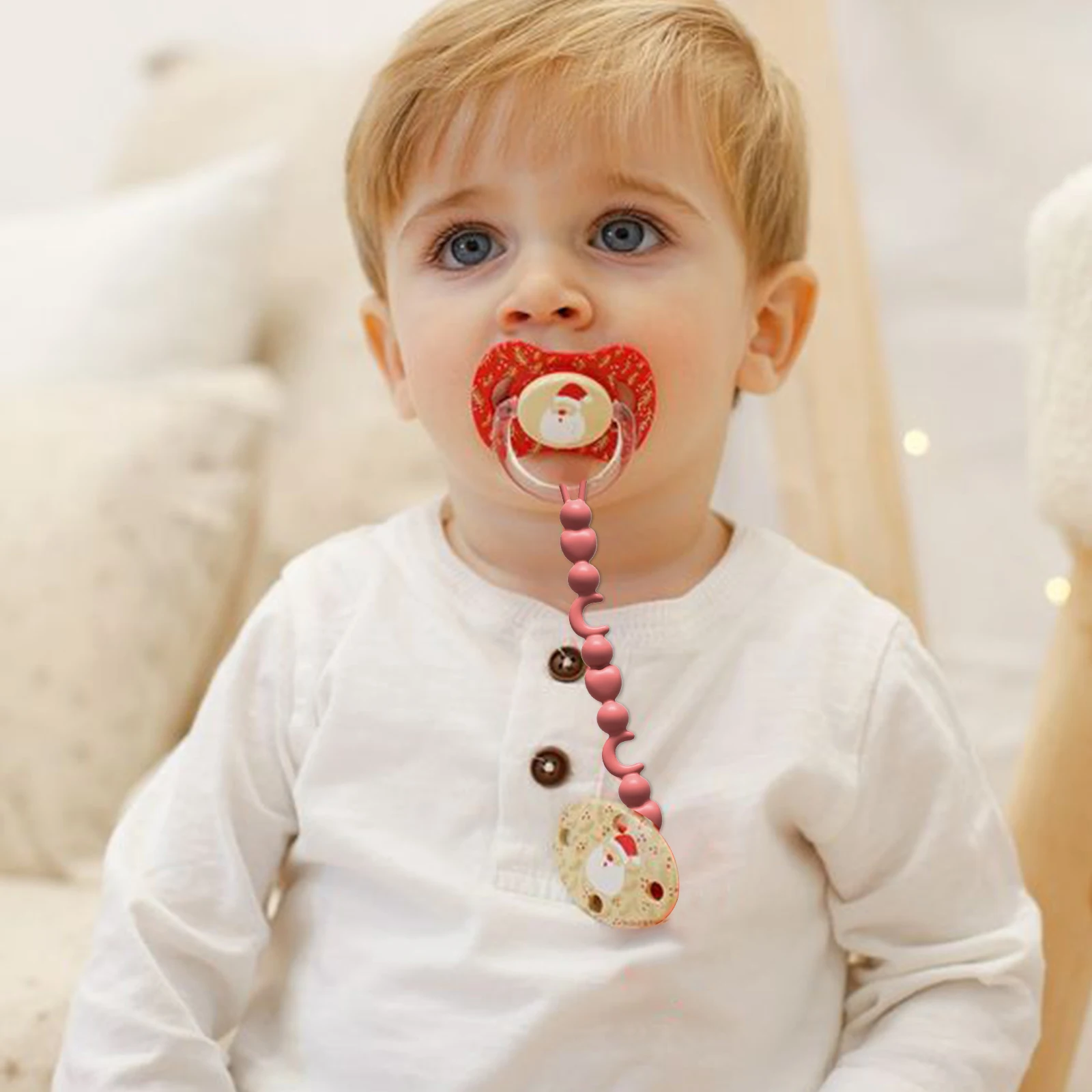 4-pack Baby Pacifier Chain with 4 Clips, Baby Pacifier Anti-fall Chain, Retractable Toy Chain, Baby Toys