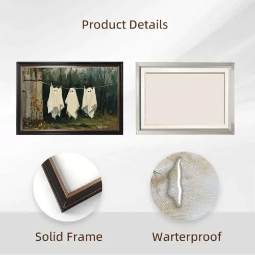 Framed Halloween Wall Art Vintage Ghosts Hanging in Autumn Forest Art Print Canvas Poster ing Funny Spooky Pictures Wall Decor