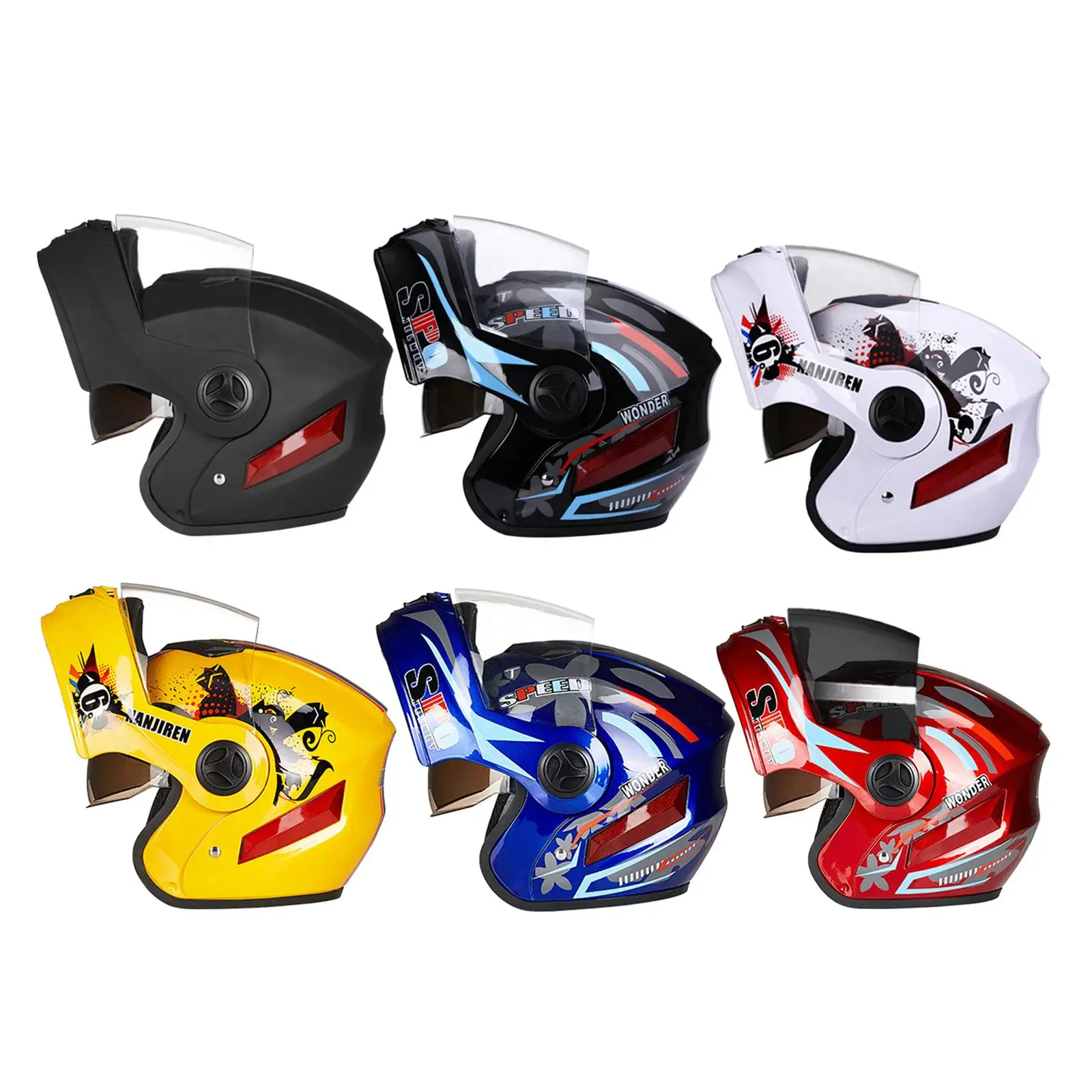 

Flip up Modular Motorcycle Helmet Sun Shield Motocross Helm Size for Unisex